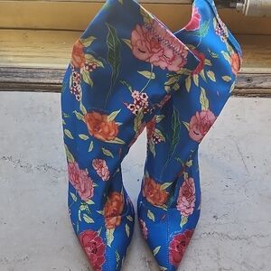 Aldo Floral Multicolor Heeled Boots
